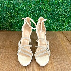 Sugar Women’s Size 9 Chic Champagne Heels – New Elegant Design Wedding Formal